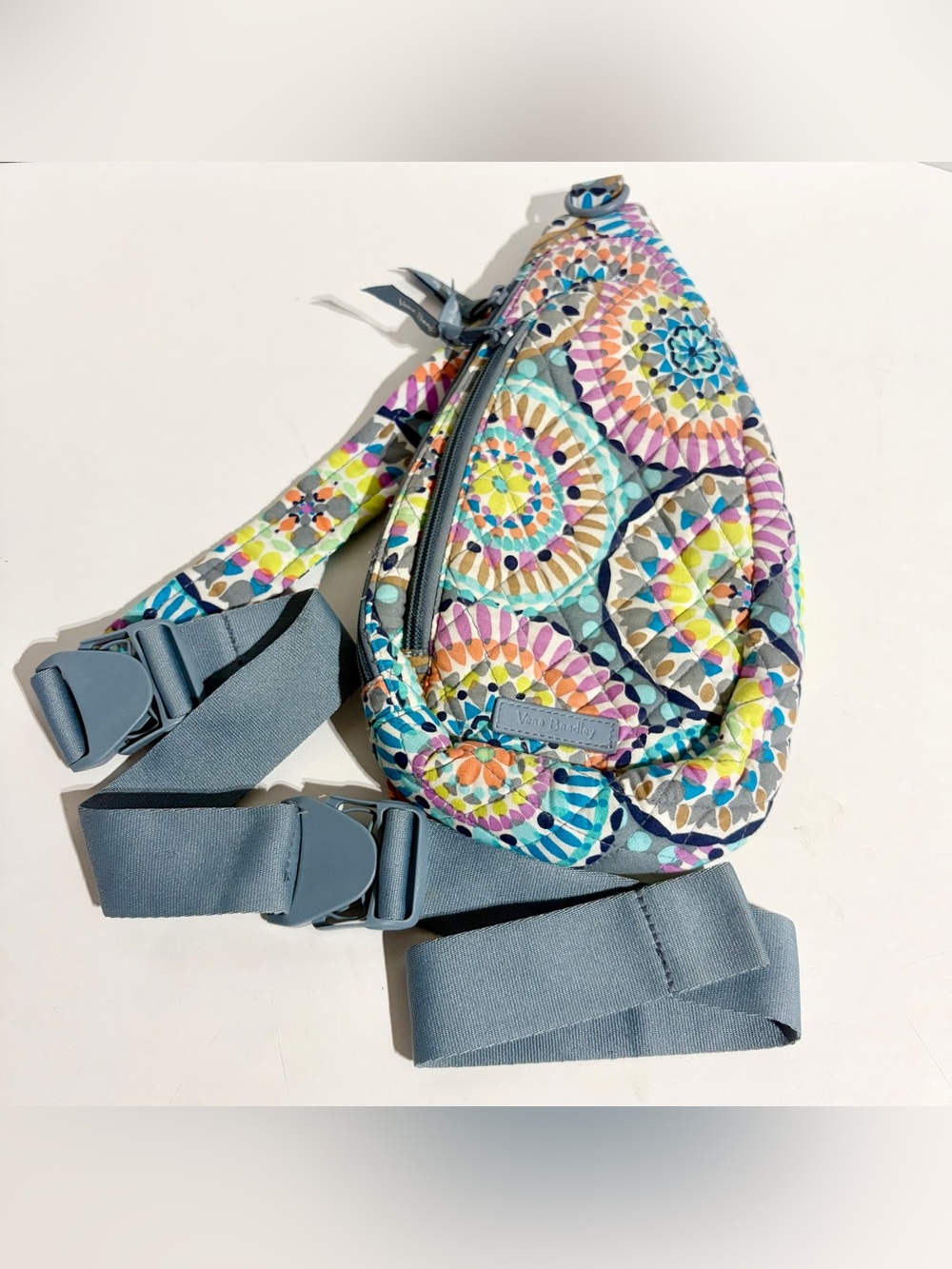 Vera Bradley Essential Sling Backpack Sunny Medallion Cross Body extension strap